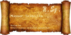 Musser Szibilla névjegykártya